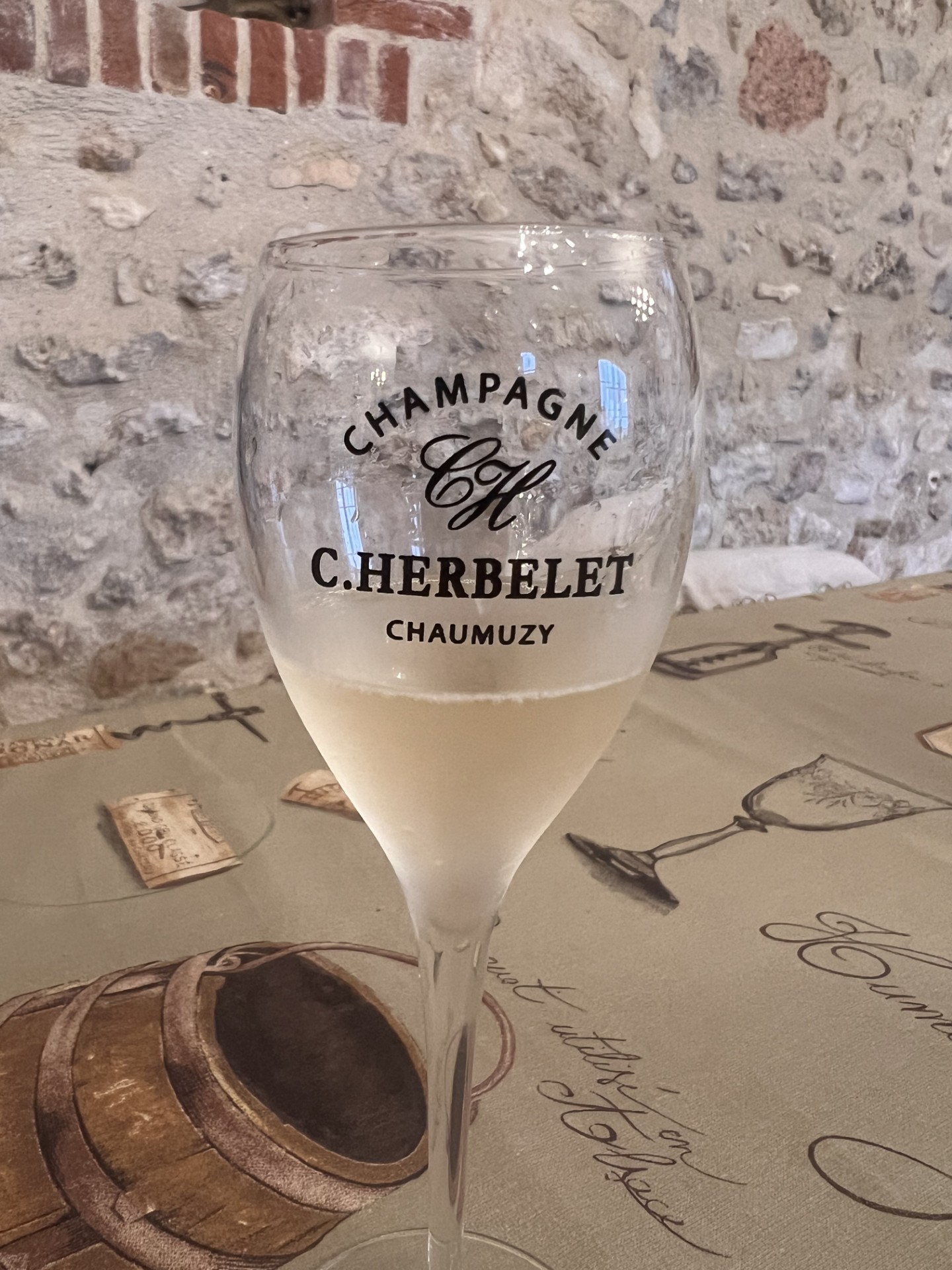 Champagneglas fra C. Herbelet i Chaumuzzy